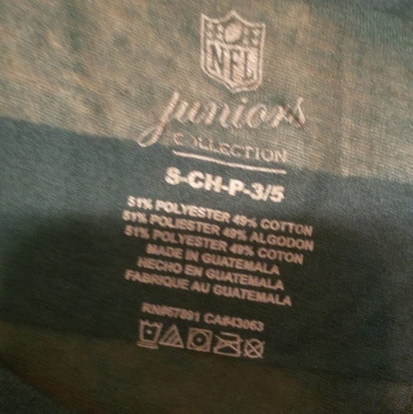 NFL New York Jets Sheer Green Striped Tee. NWT Juniors Size 3/5. - Picture 5 of 5